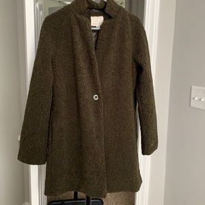 A New Day Dark Olive Teddy Coat